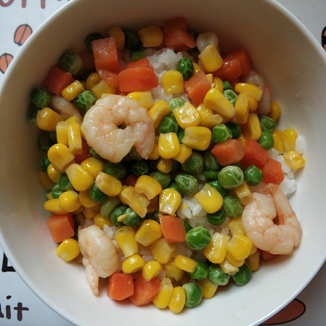 虾仁炒豌豆红萝卜玉米