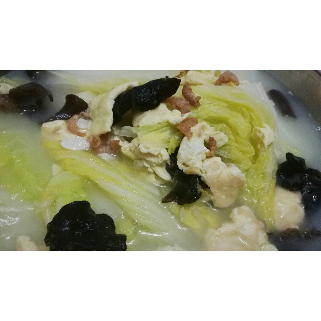 鸡蛋白菜汤(泡蛋白汤)