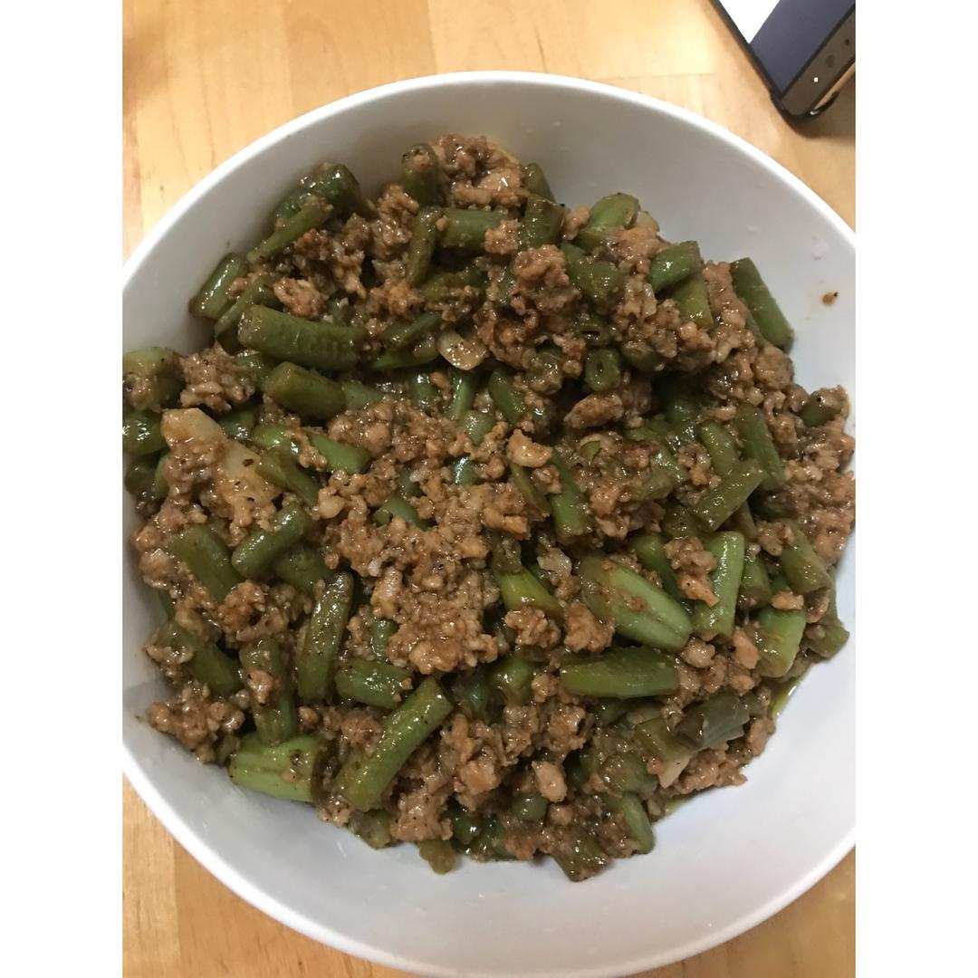 肉沫豆角下饭菜