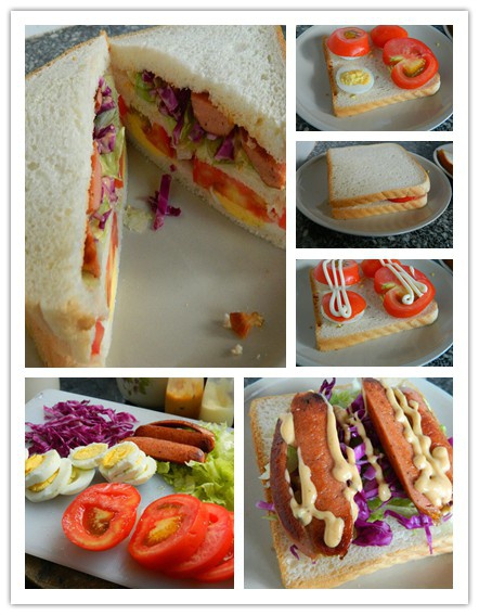 煎蛋火腿三明治