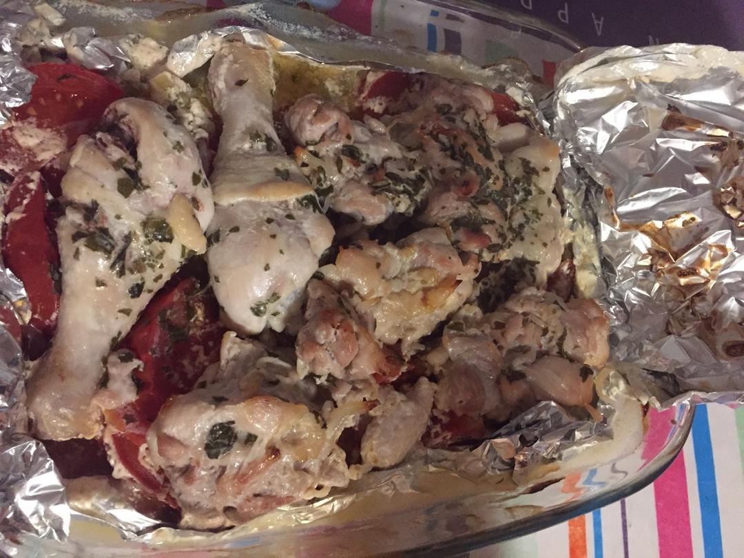 纸包香葱鲜奶油鸡腿