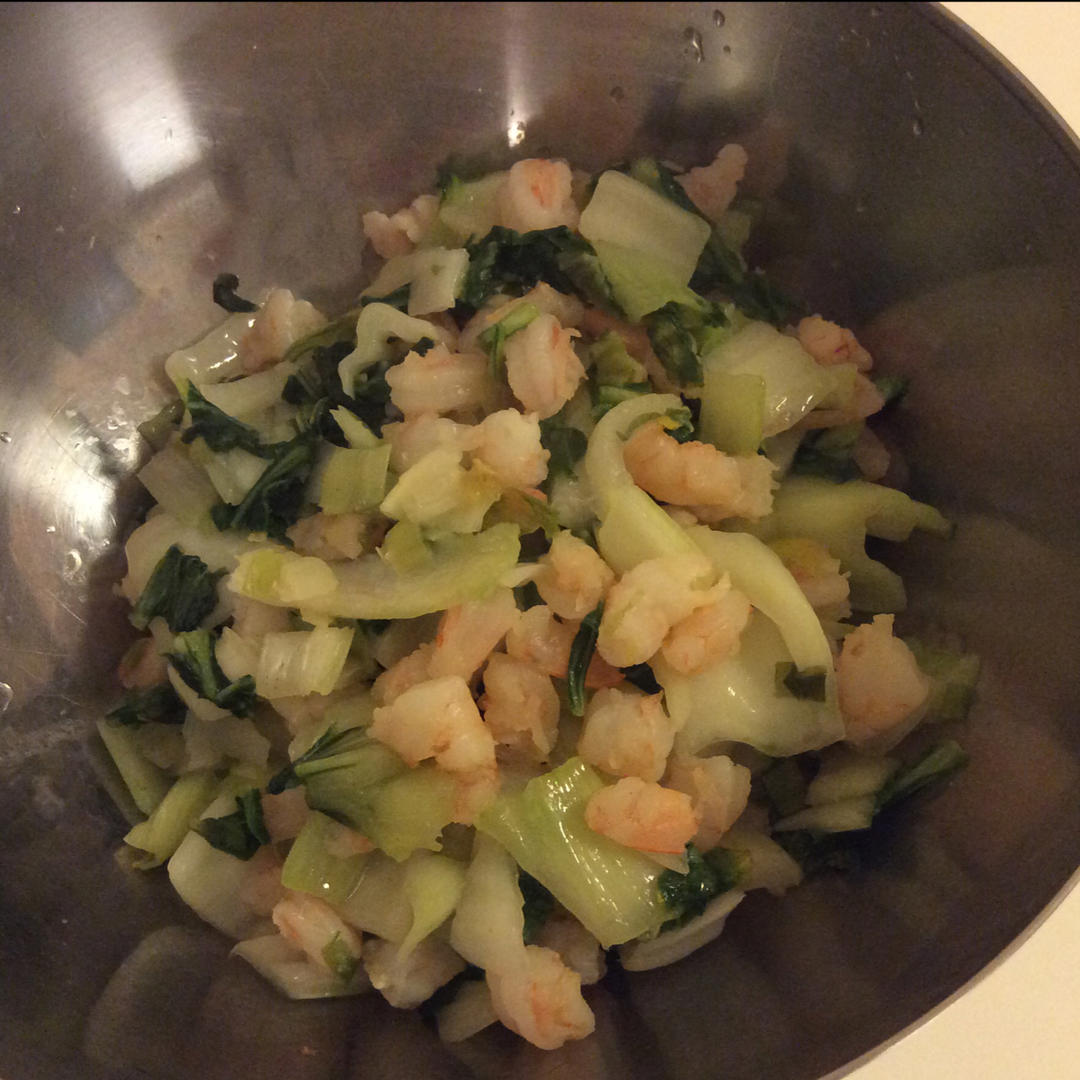 油菜炒虾段