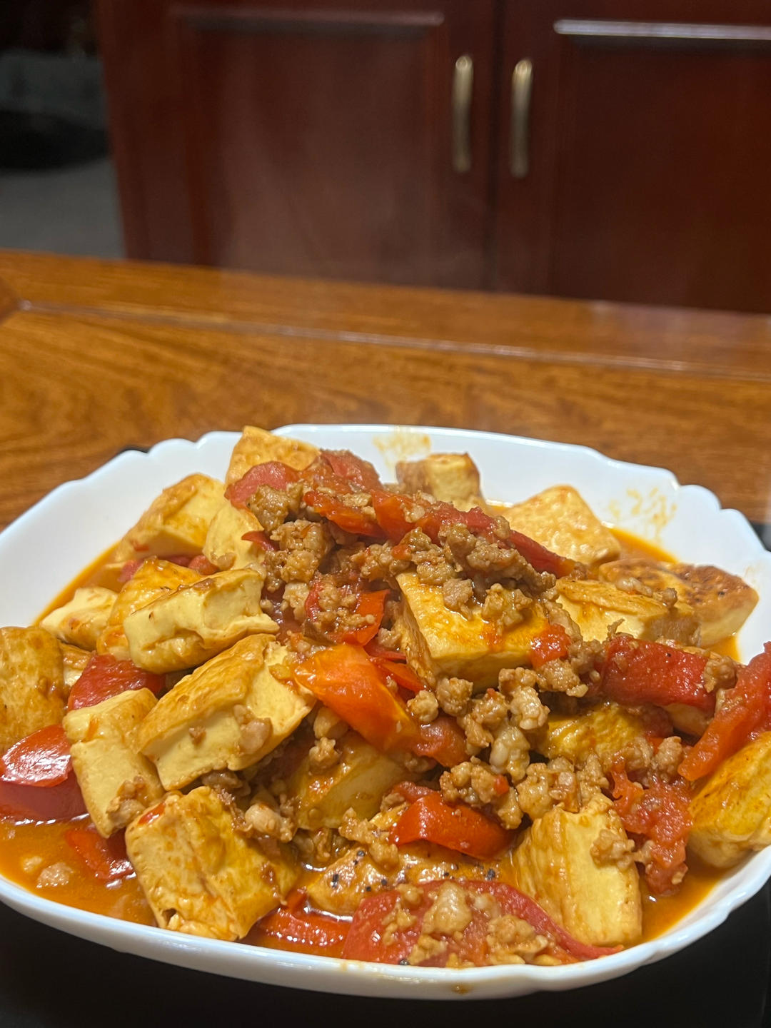 香煎豆腐焖肉末