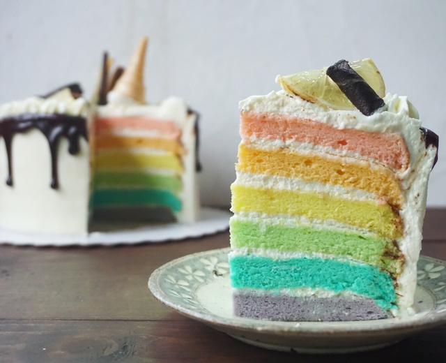 6寸彩虹蛋糕的做法