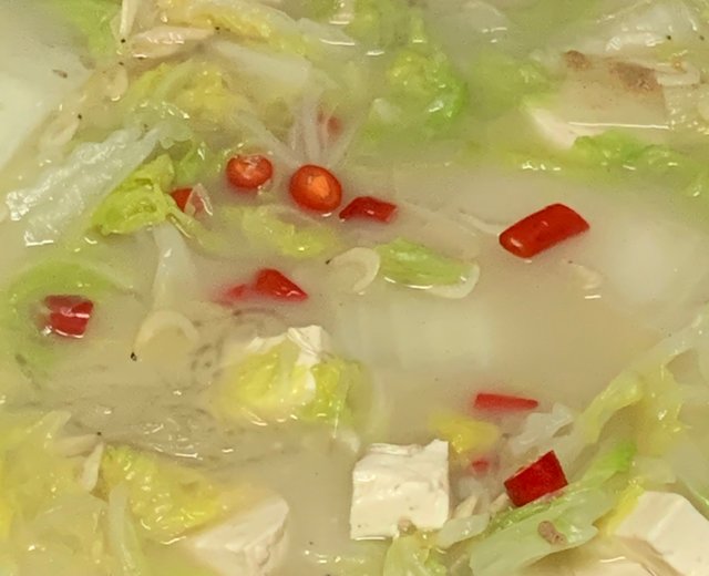 减脂白菜豆腐粉丝汤