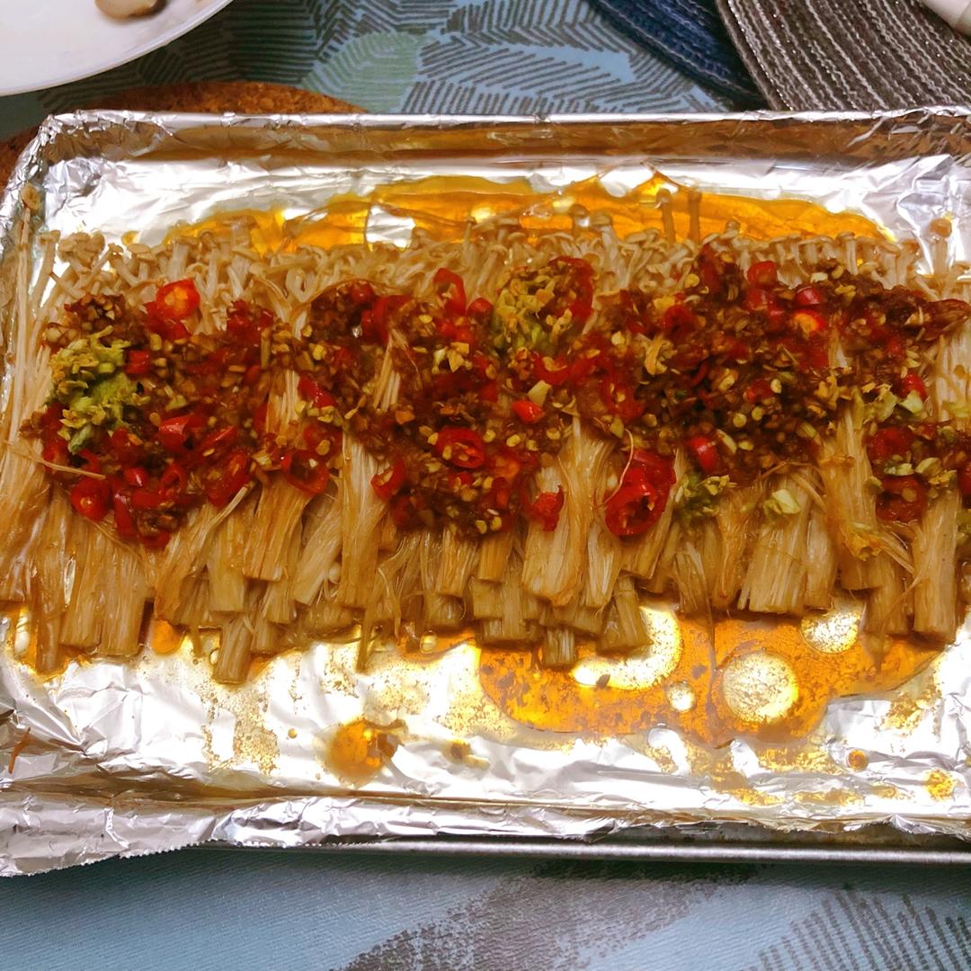 慢豆爱豆慢做的蒜蓉烤金针菇烤箱版
