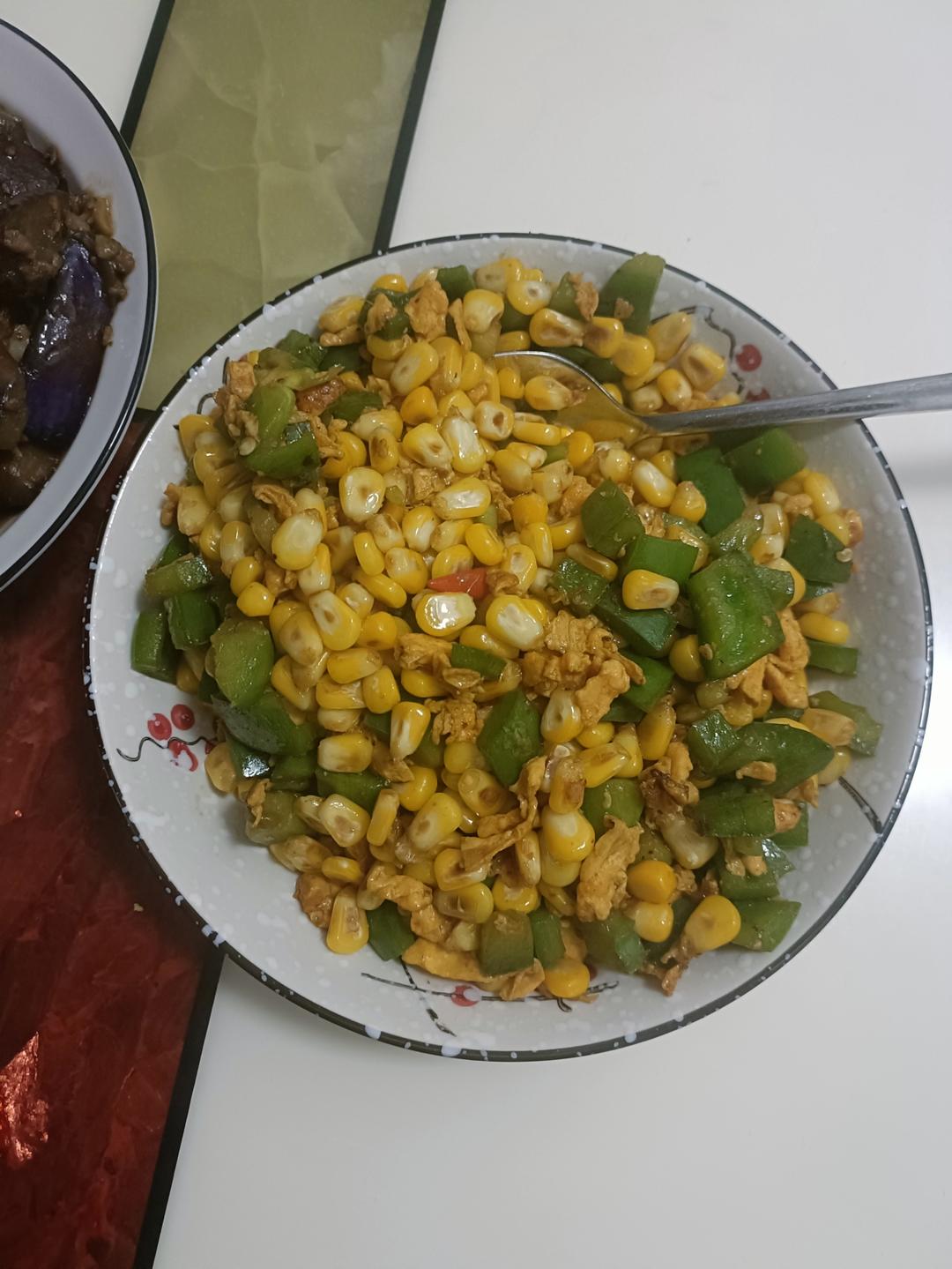 彩椒玉米炒鸡蛋