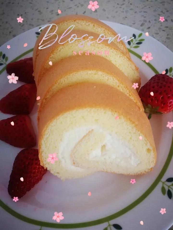 芒果蛋糕卷（详细的小四卷制作视频）