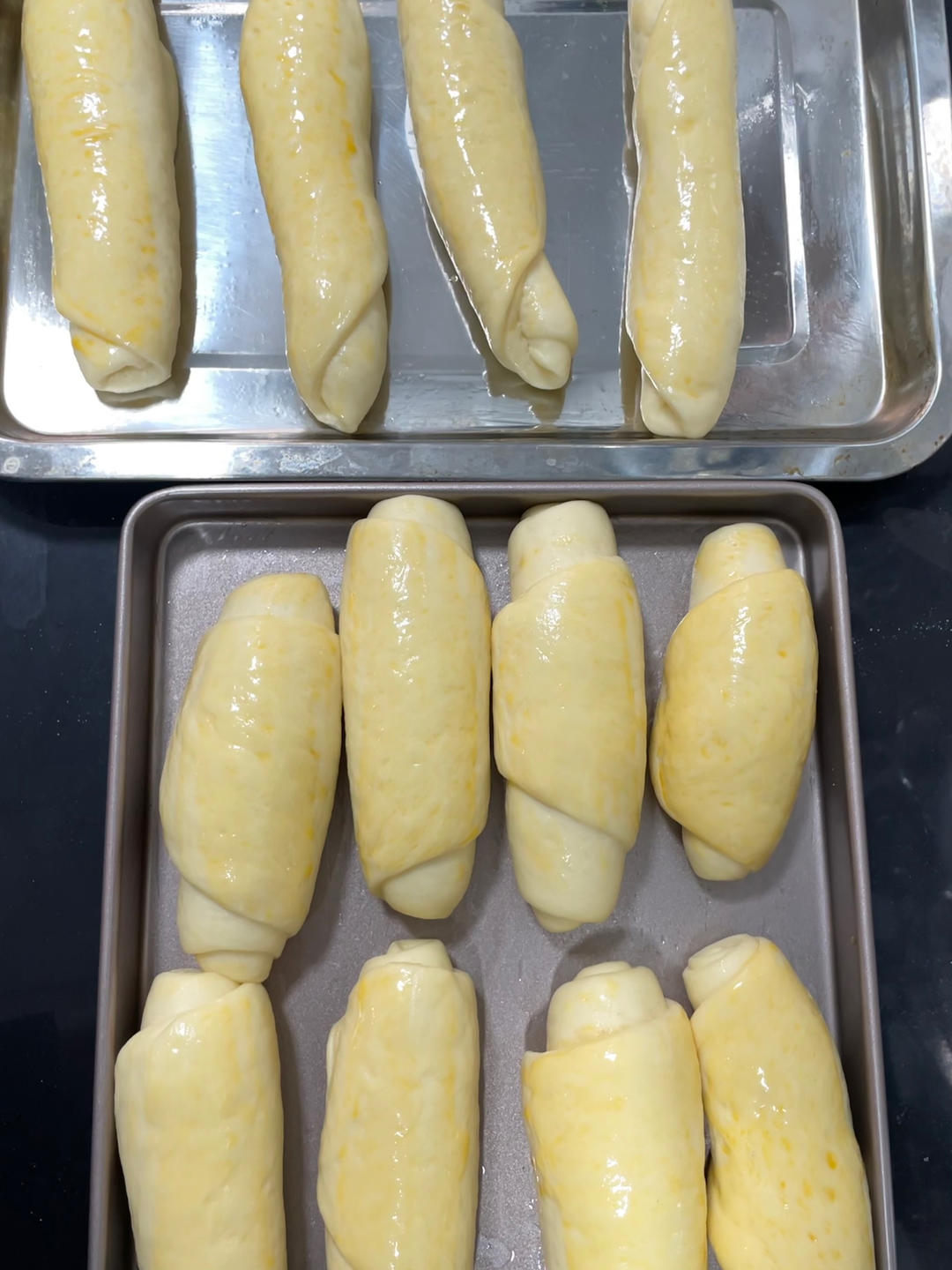 💯超级松软的奶香排包