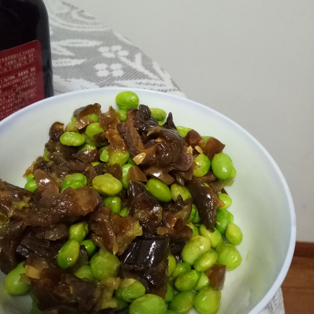 咸菜炒毛豆