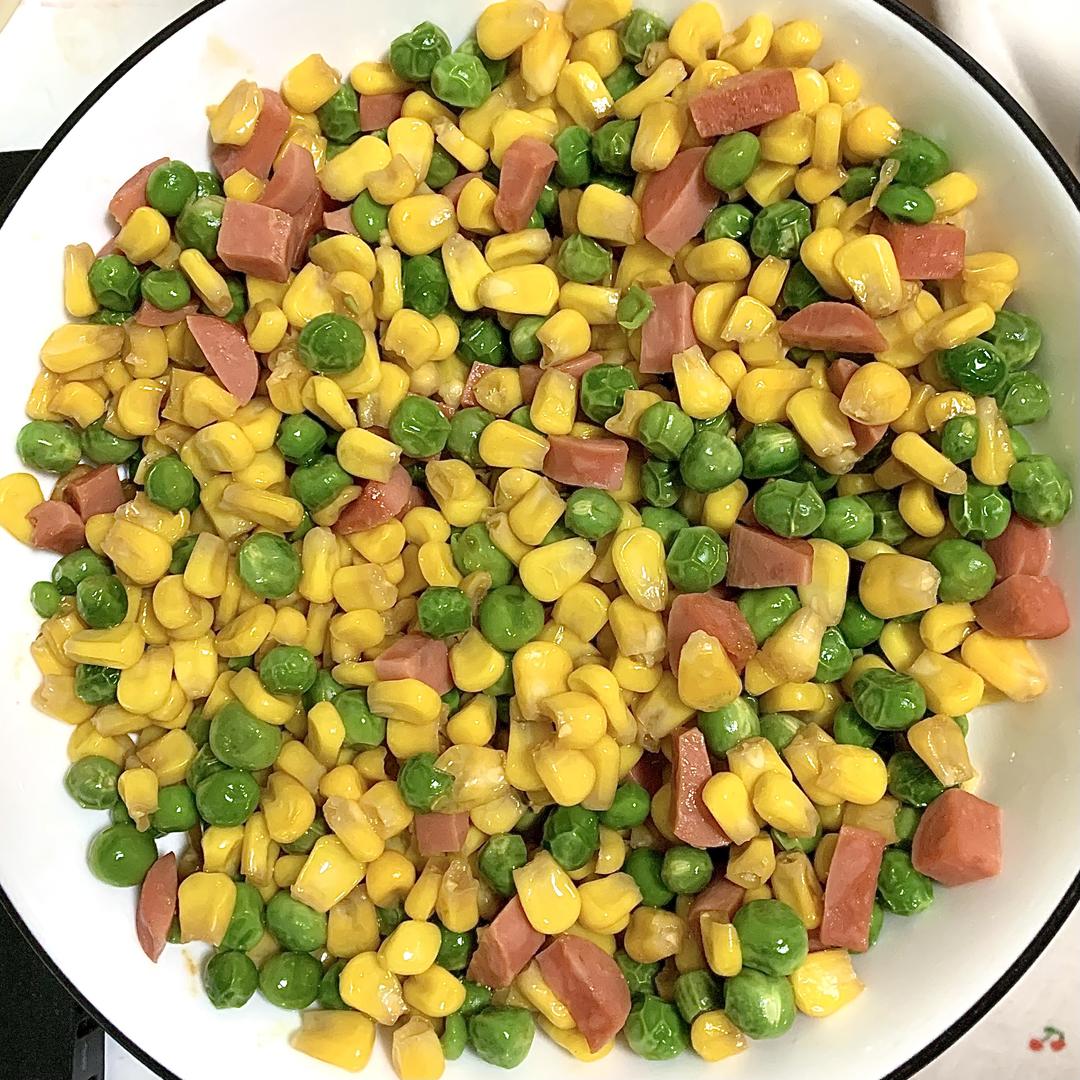 青豆火腿炒玉米