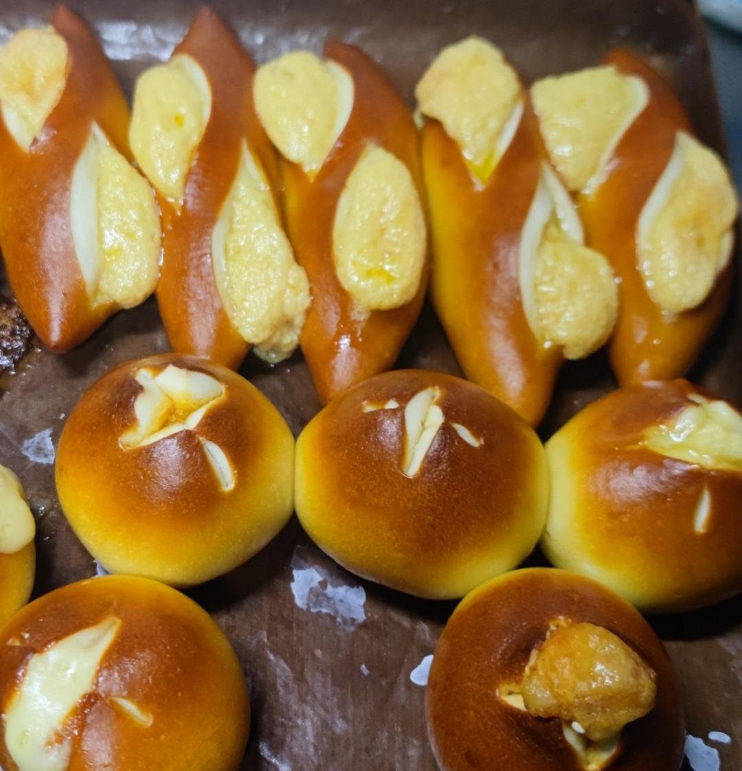 原味（抹茶）2款奶酥馅德式碱水面包｜一次搞定两种口味｜高颜值｜快手｜免手套膜｜免发酵