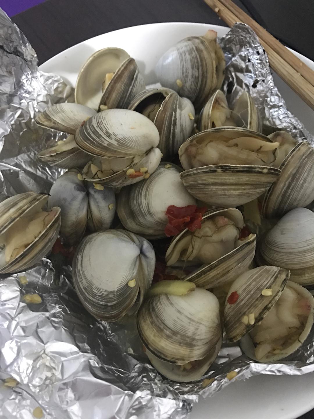 锡纸蚬子的做法