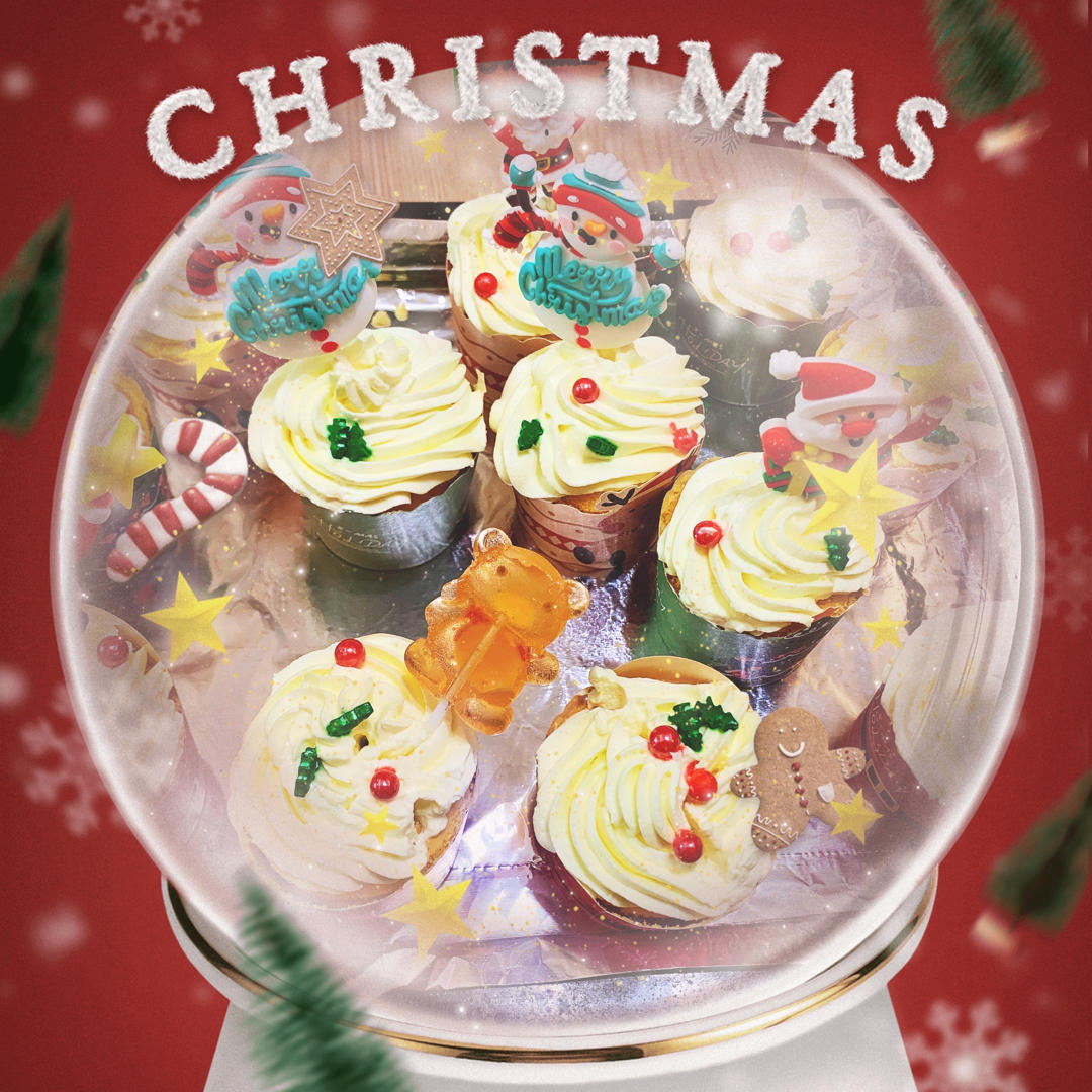 超简单的圣诞杯子蛋糕，零技巧，新手轻松营造节日气氛