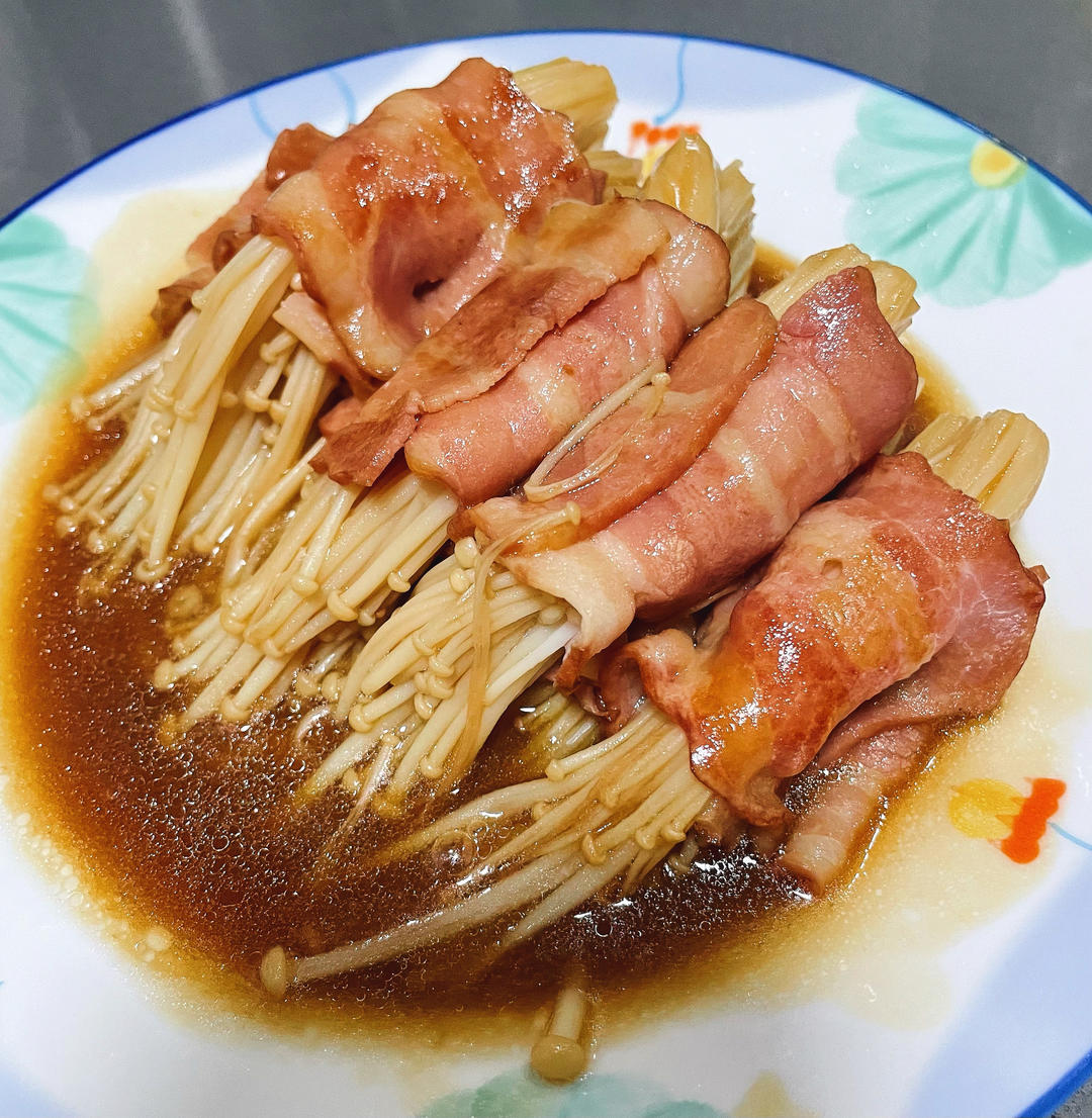 味道超赞 超下饭的金针菇培根卷