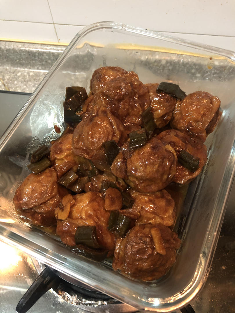 红烧油面筋塞肉