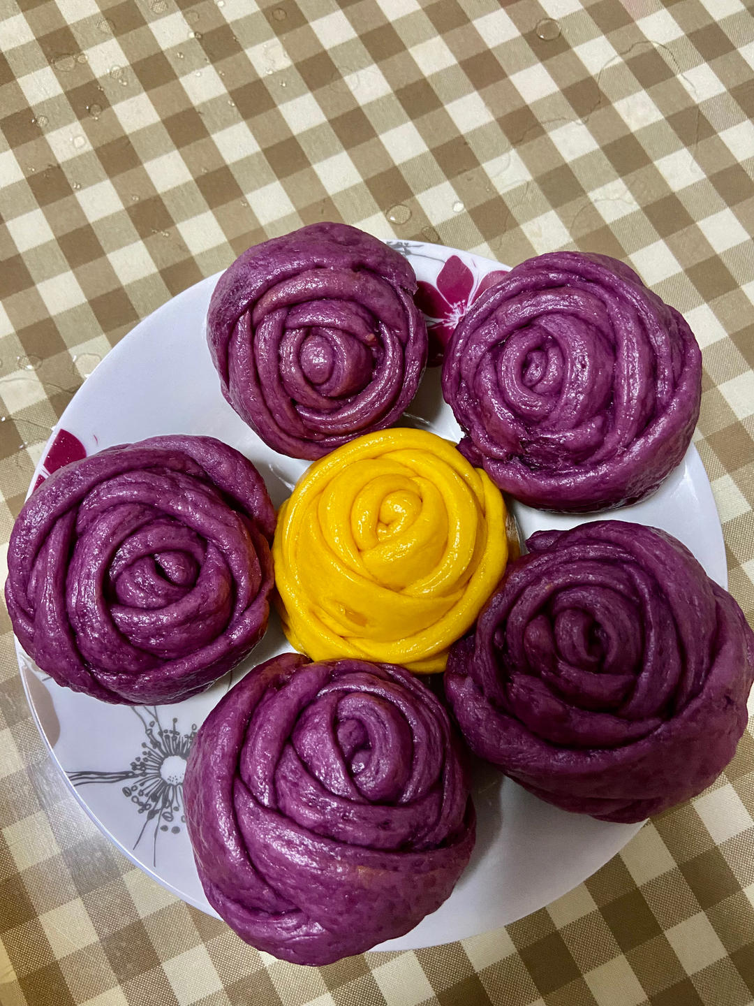 紫薯玫瑰花馒头