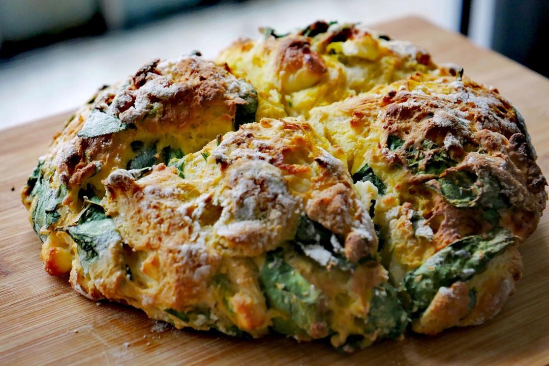 菠菜南瓜奶酪丹波面包丨健康·烘焙