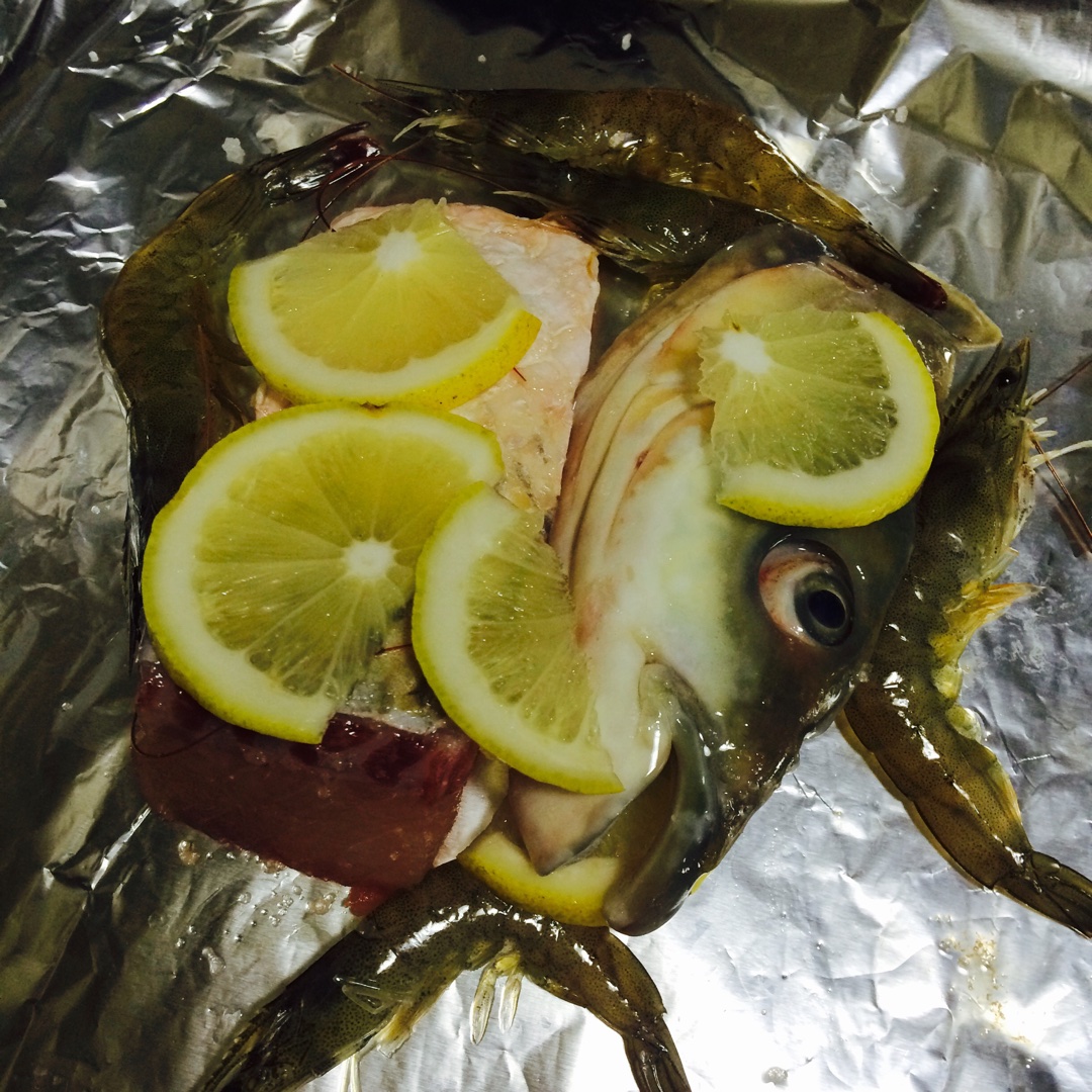 柠檬虾烤鱼的做法 步骤1