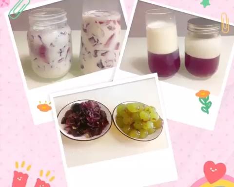 超健康超简单的夏日甜品/冷饮/布丁/饮料—葡萄撞奶