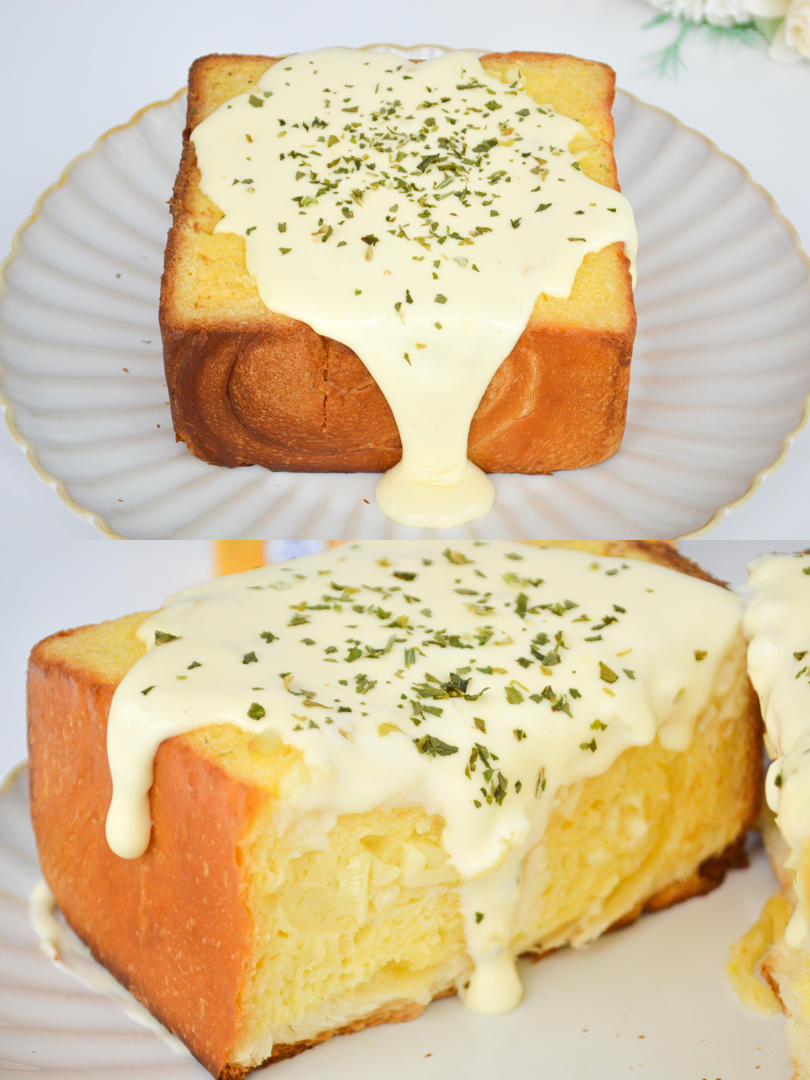 蒜香芝士吐司🍞一口爆浆🔥好吃哭‼️