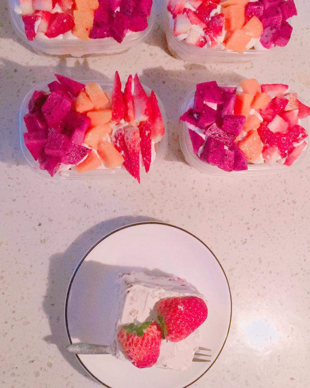简单快手的便当饭盒水果盒子蛋糕