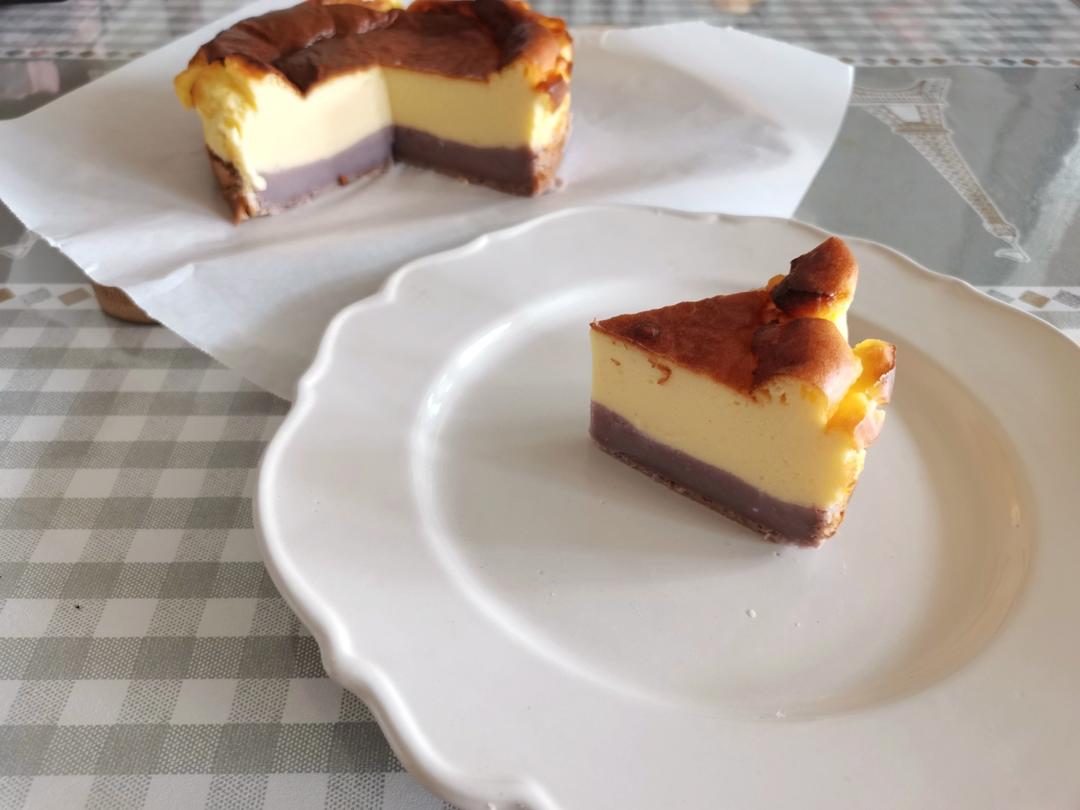 超绵密顺滑的【芋泥巴斯克蛋糕】！