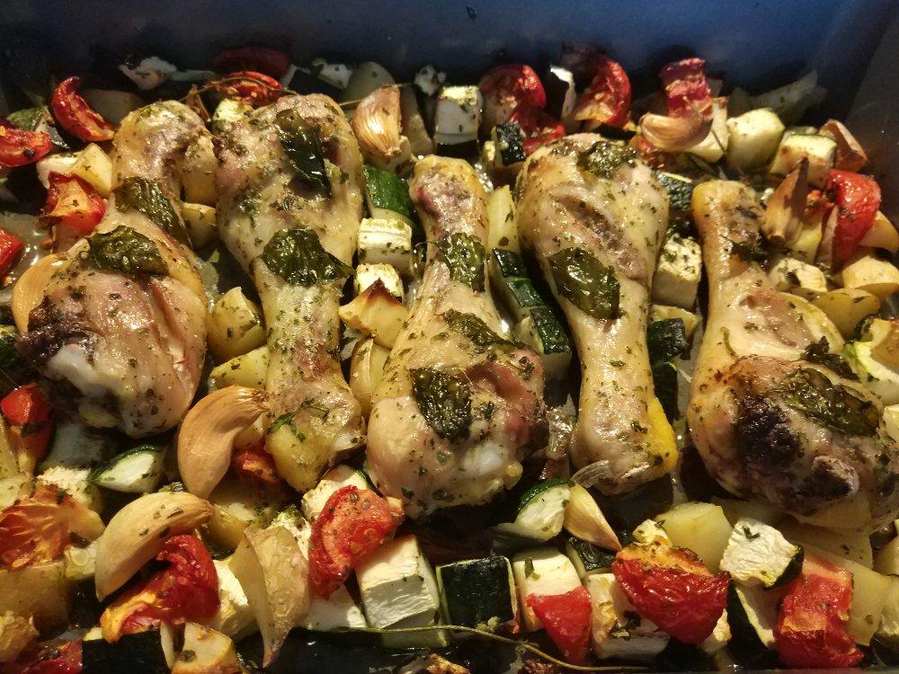 香蒜蕃茄烤鸡腿