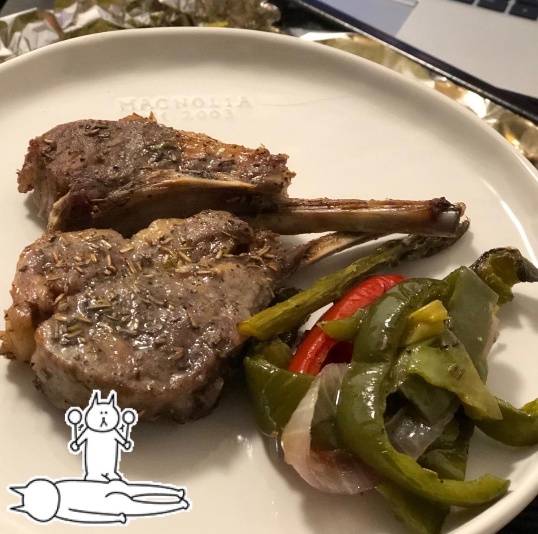 孜然羊排烤土豆