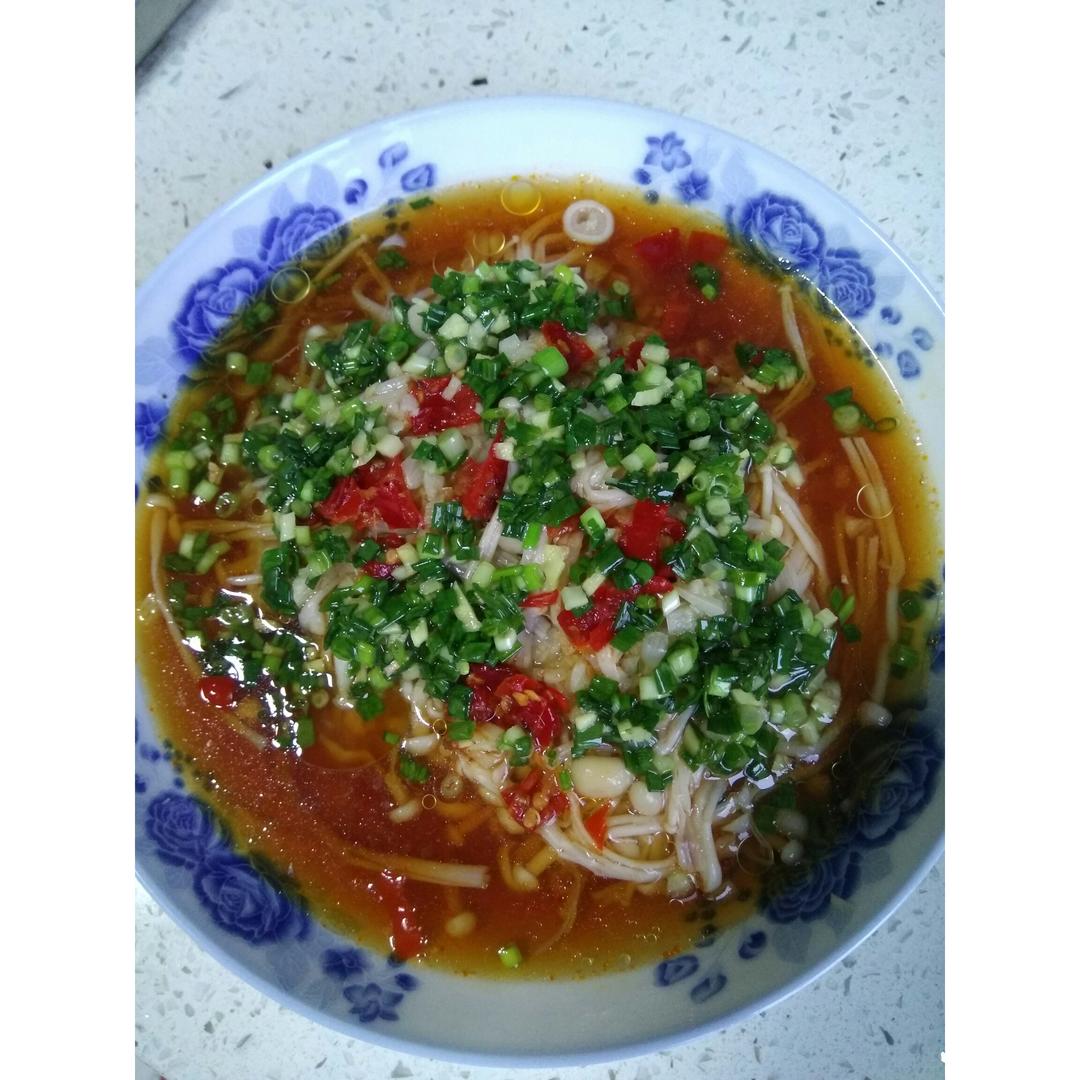 葱油蒸金针菇