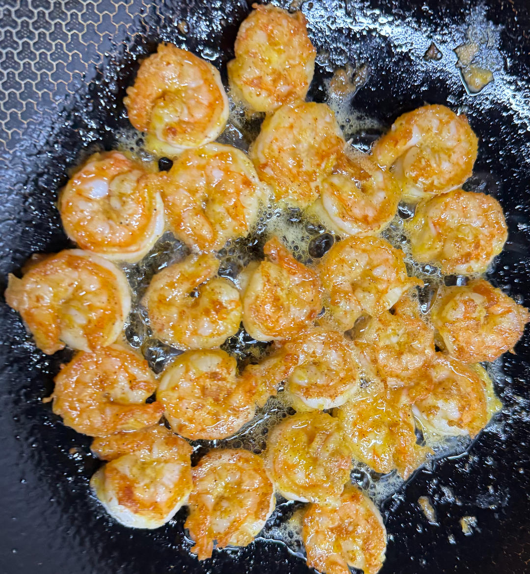 不费油的蜂蜜芥末虾球