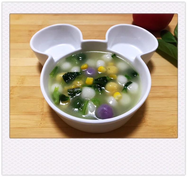小圆子烩菜心
