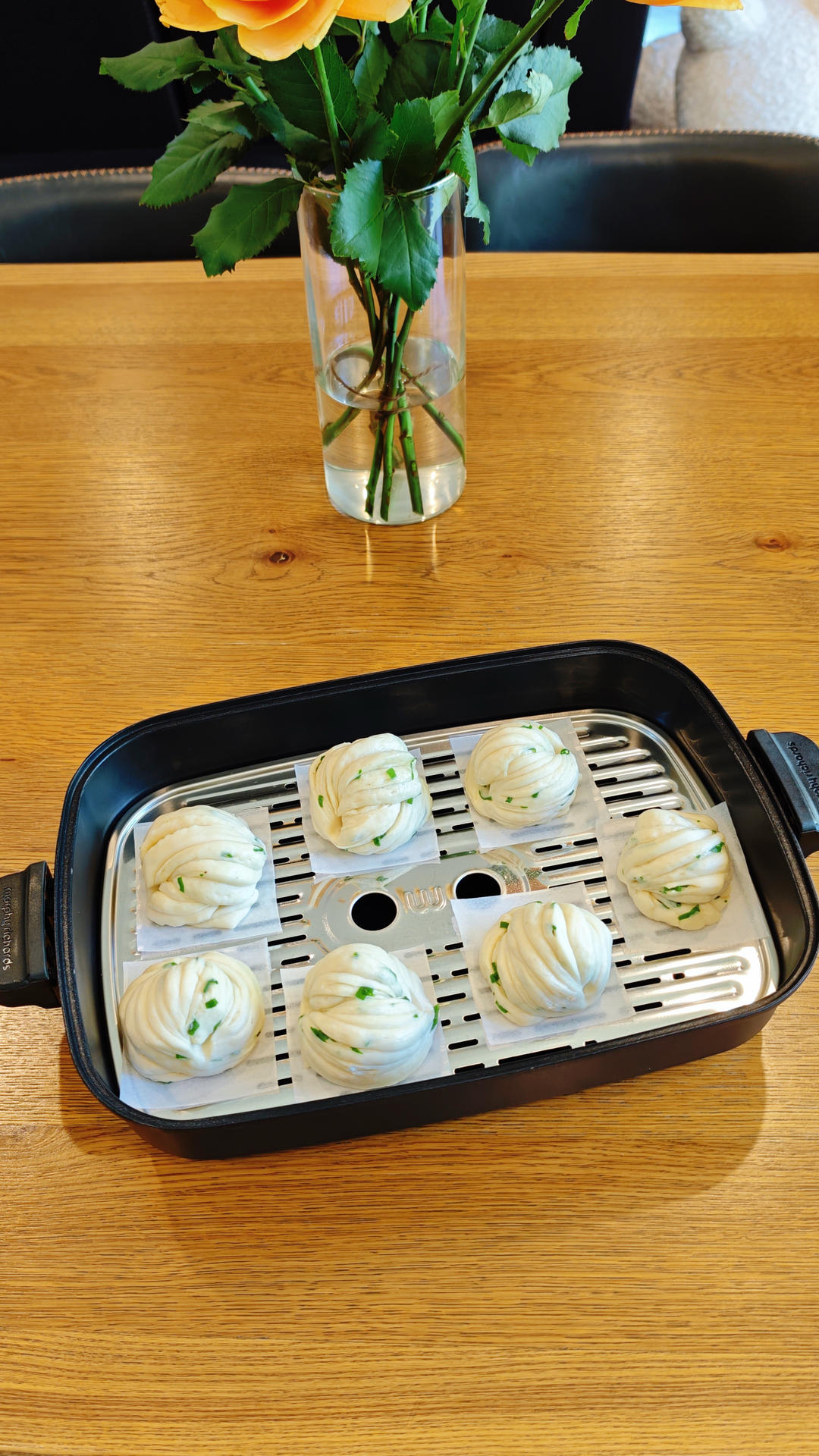 葱油花卷，一根筷子卷出漂亮的造型