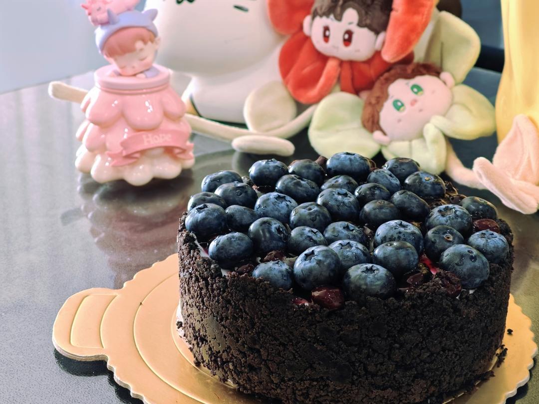 蓝莓慕斯蛋糕（奶油版，附蓝莓酱做法）