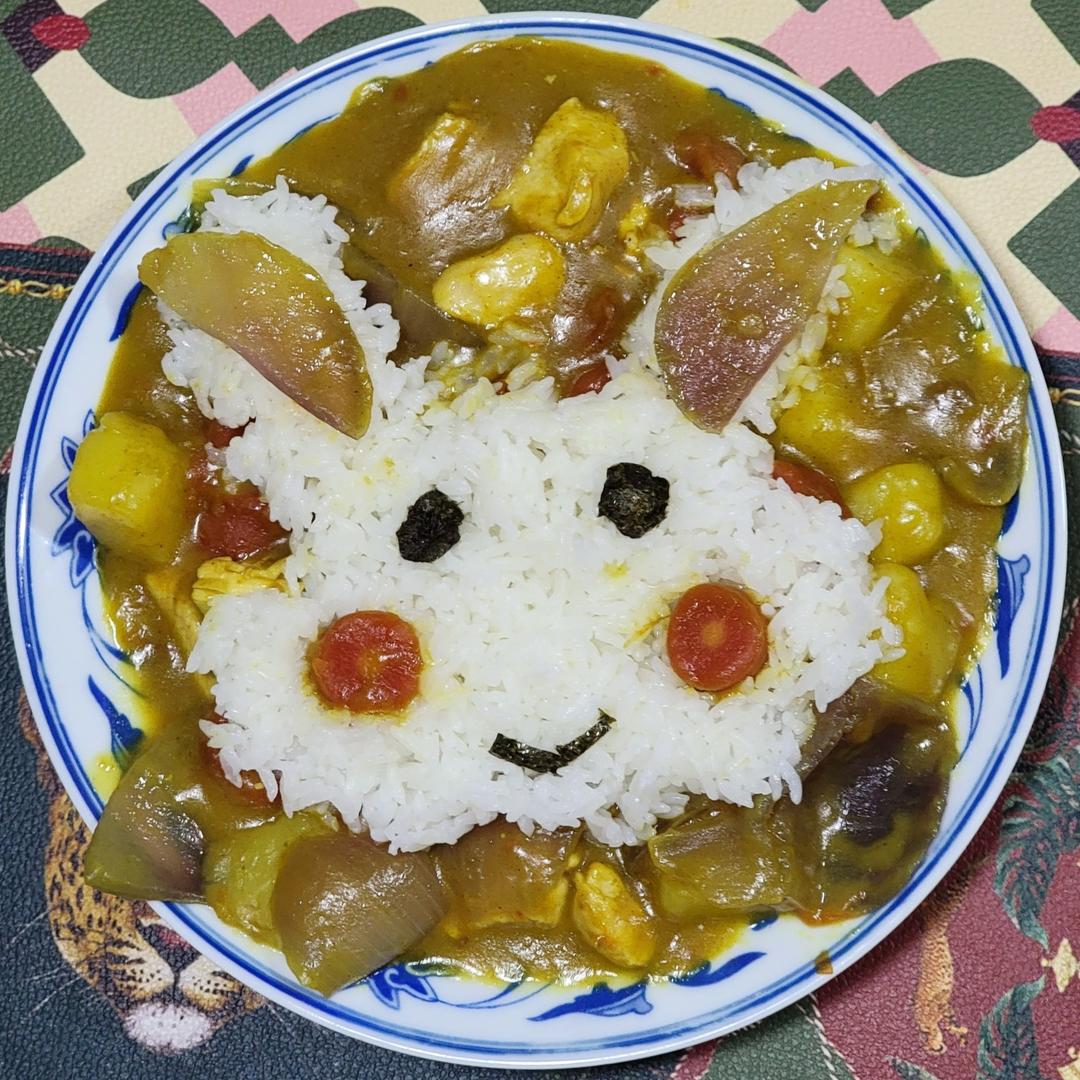 创意儿童餐-小兔子咖喱🍛