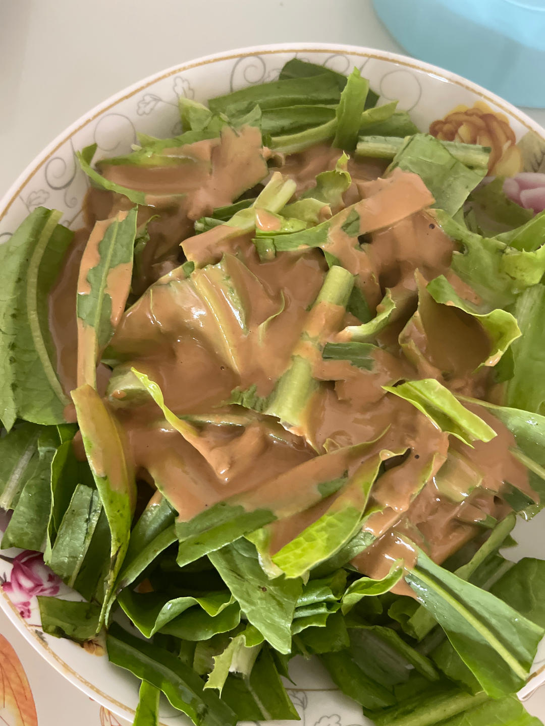 凉拌麻酱油麦菜，高颜值的快手菜