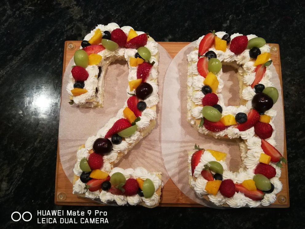 面馍做的数字生日蛋糕(不用抹面技巧,新手也能搞定的高颜值水果裸蛋糕