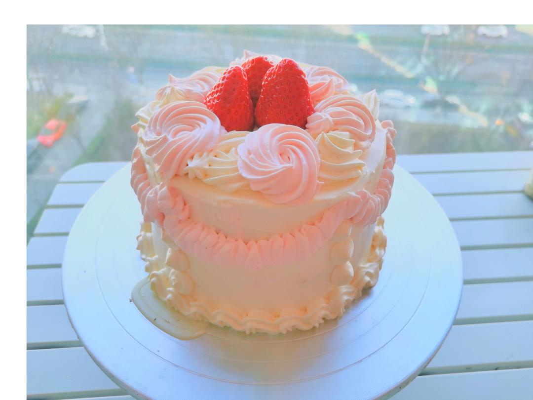 澄澈007做的简易复古奶油蛋糕超详细家庭版