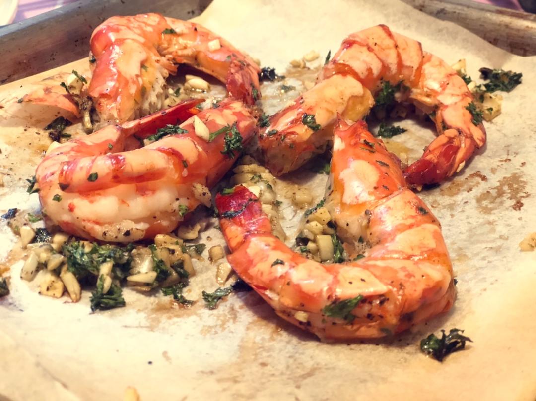法式烤虾shrimp with chile, oregano&olive oil