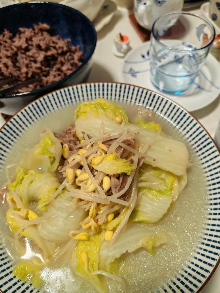 白菜粉丝鸭架汤