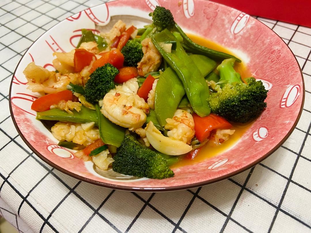 荷兰豆炒虾仁