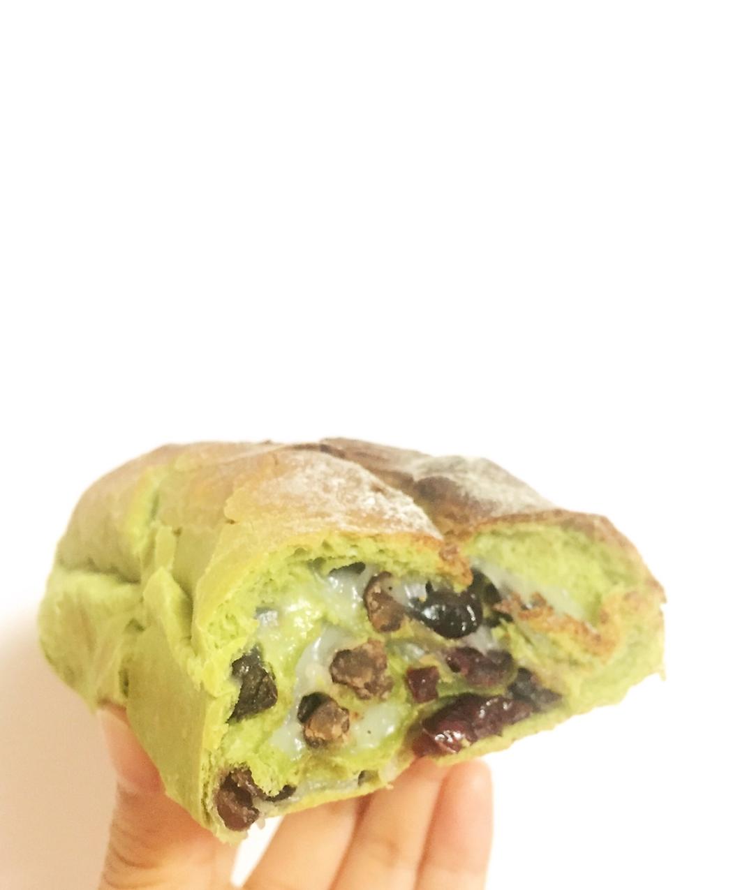 比原麦山丘还好吃的【抹茶麻薯古早味面包】肉松红豆沙