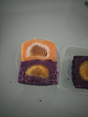 超级简单的紫薯蛋黄月饼（无任何添加）的做法 步骤10