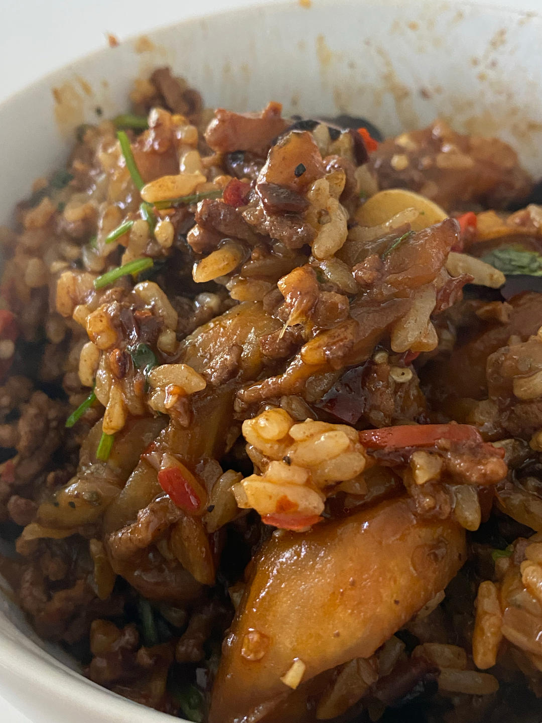 少油版🍆肉沫茄子盖浇饭