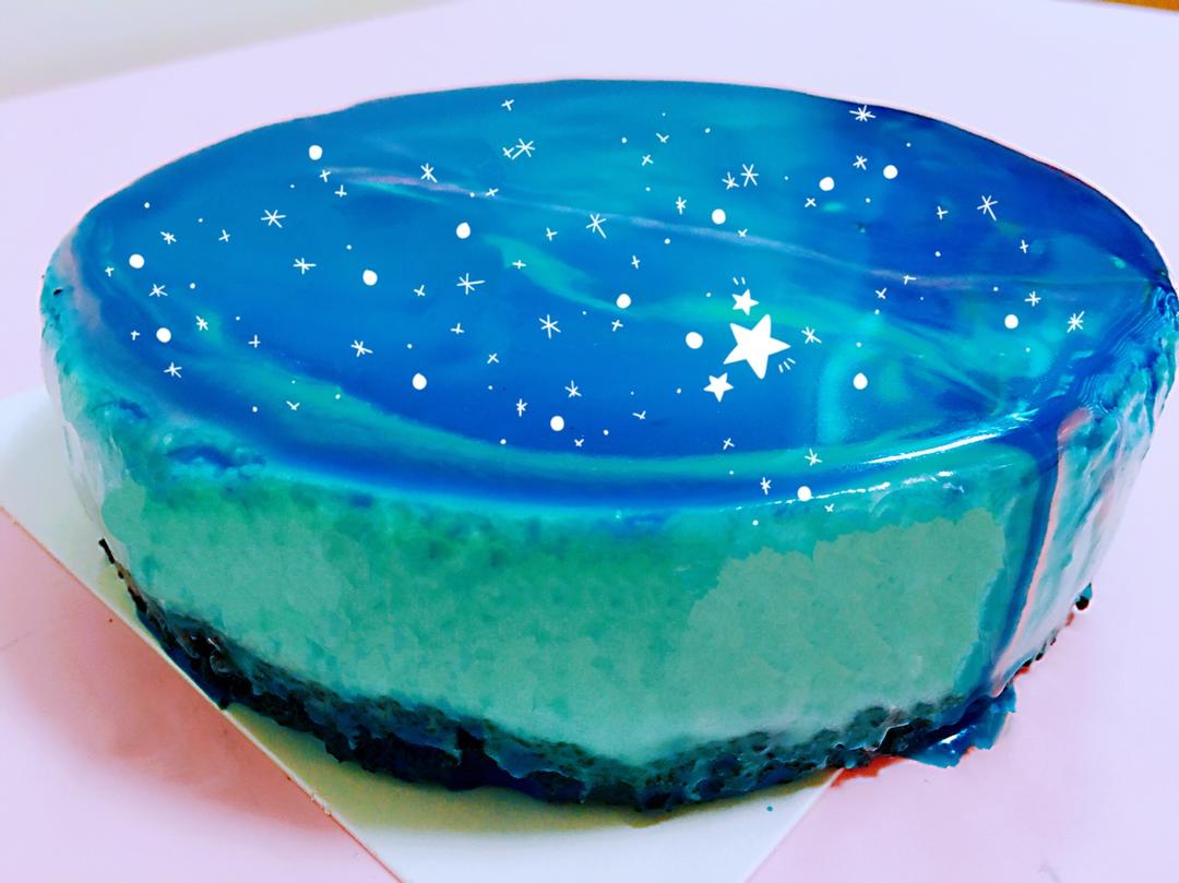 雨是低语的卡农做的〔梦幻星空慕斯蛋糕〕镜面蛋糕
