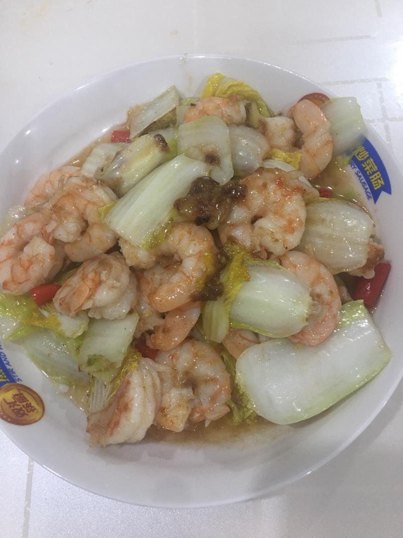 厄瓜多尔白虾炒娃娃菜