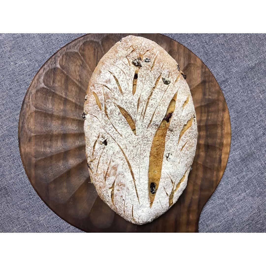 无油无糖香蕉奶酪蔓越莓麸皮软欧~天然酵种