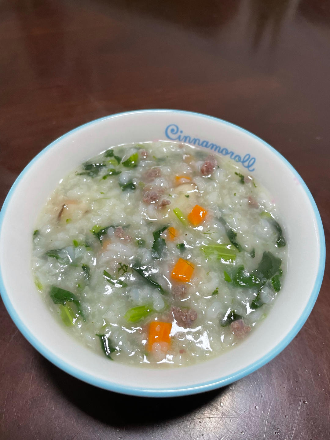 香菇菠菜牛肉粥