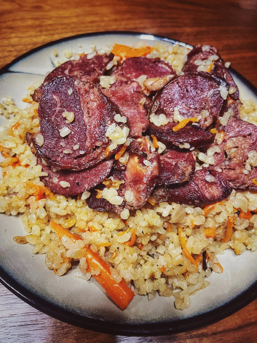 新疆抓饭，熏马肉抓饭电饭锅版简单快捷