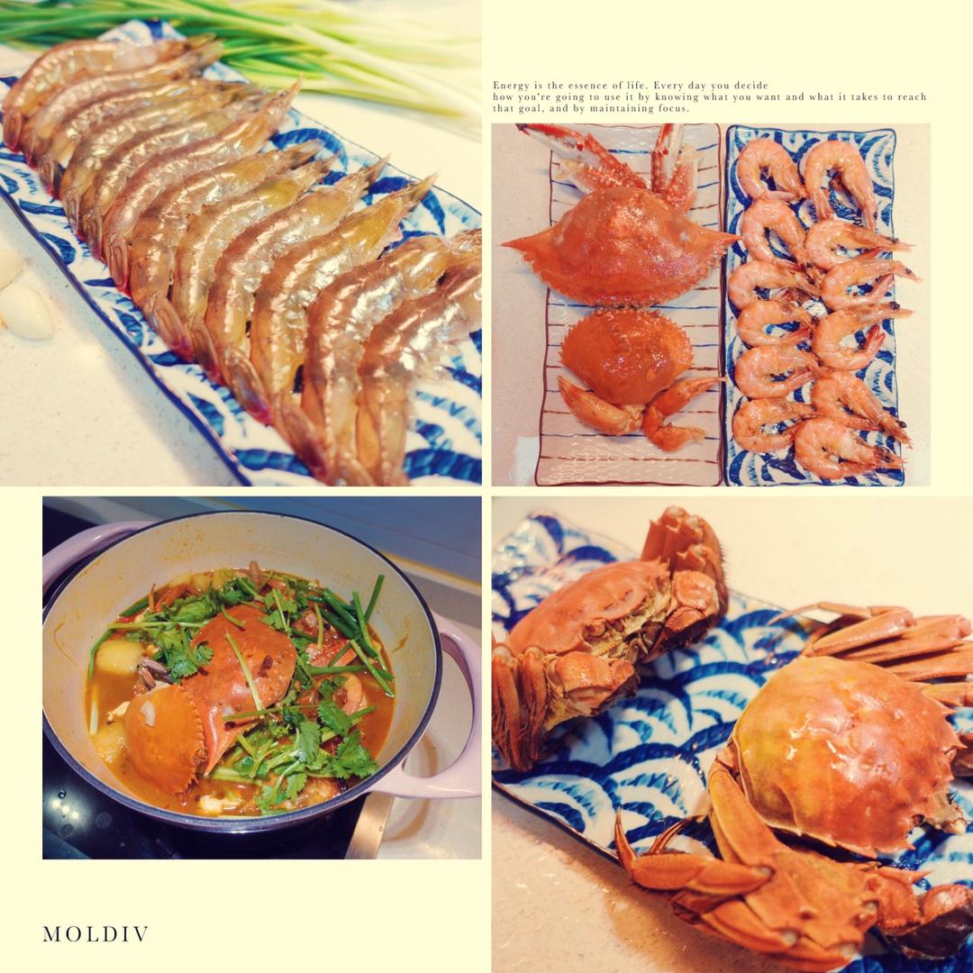 【香辣明虾肉蟹煲】